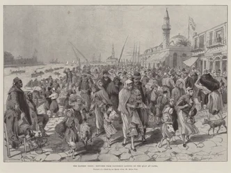 The Eastern Crisis, Refugees from Kandamos landing on the Quay at Canea